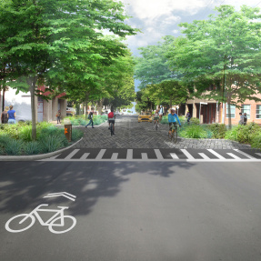 Photomontage of design for Runge Place and Charlotte Place intersection