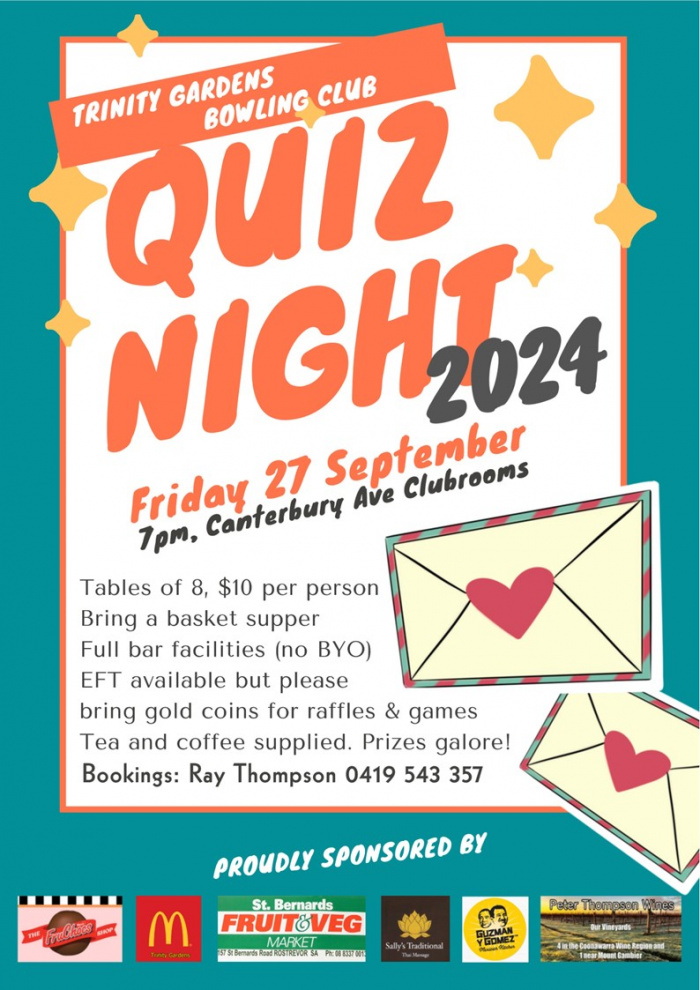 Image for Trinity Garden Bowling Club - Quiz Night 2024